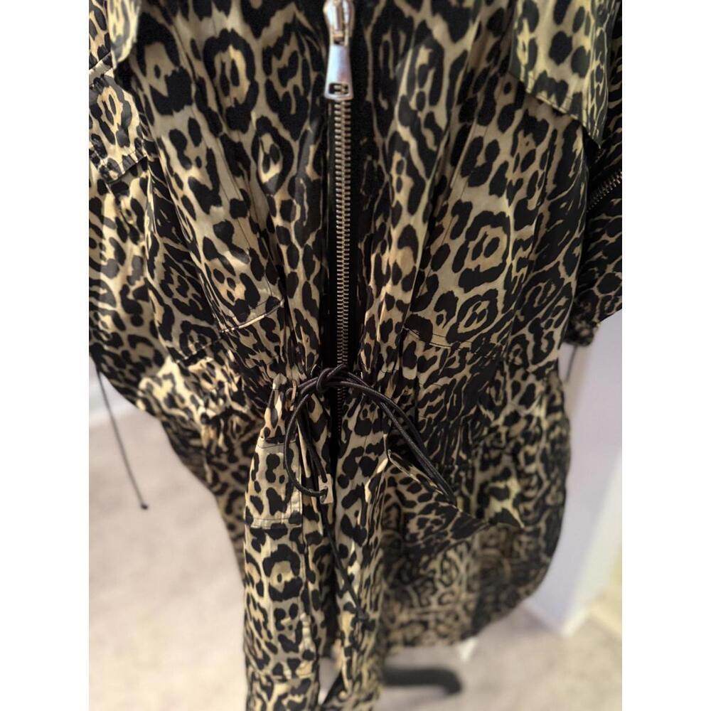NWT Givenchy Oversized Leopard Print Hooded Zip-Up Nylon Drawstring Jacket - Picture 5 of 9